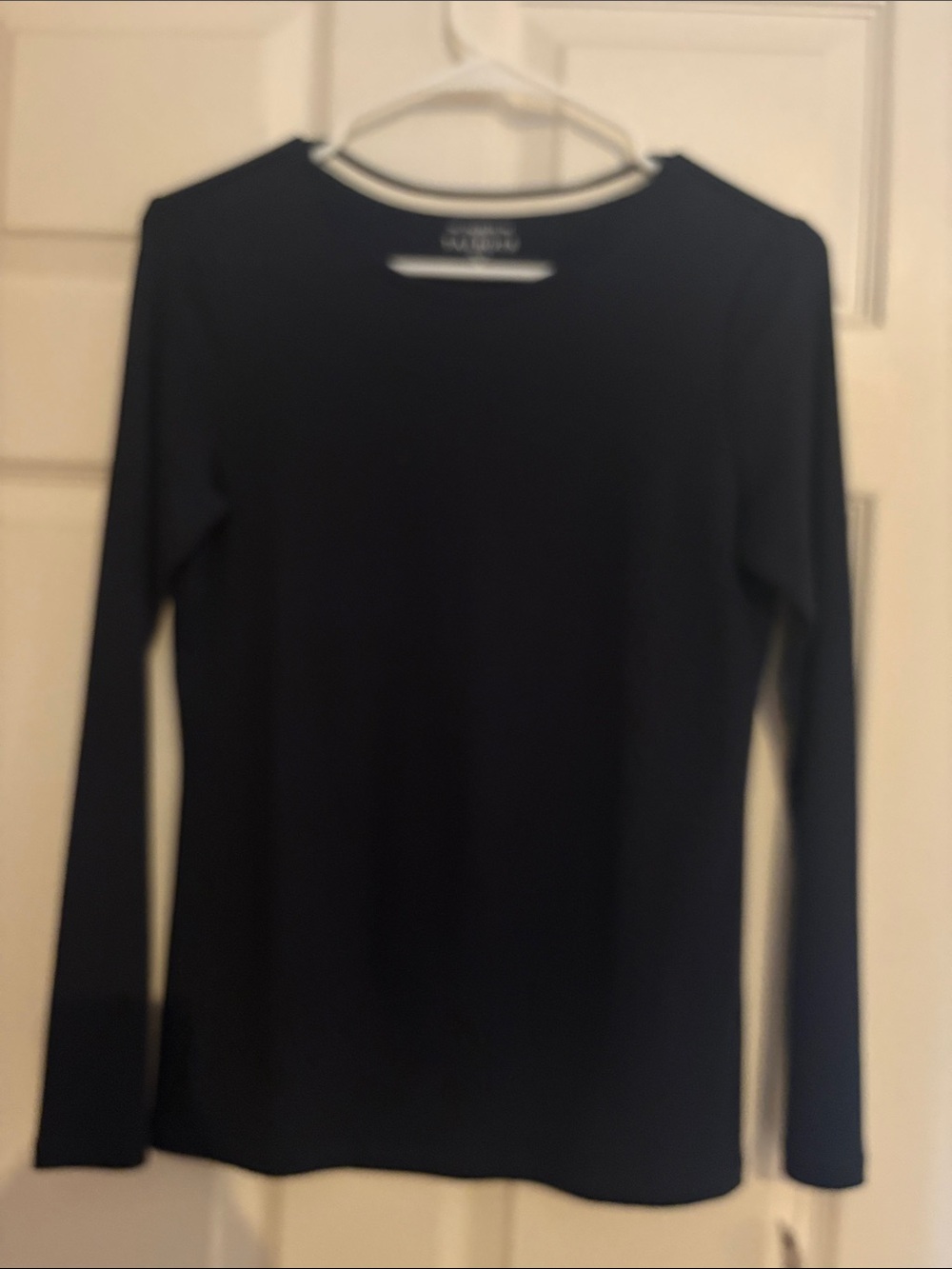 Talbots Black Long-Sleeve Crewneck Top